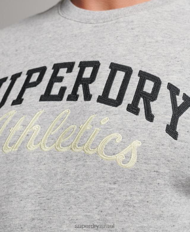 il Superdry גברים סווטשירט אתלטי וינטג' של חדר כושר אפור 4LX2Z687 הַלבָּשָׁה