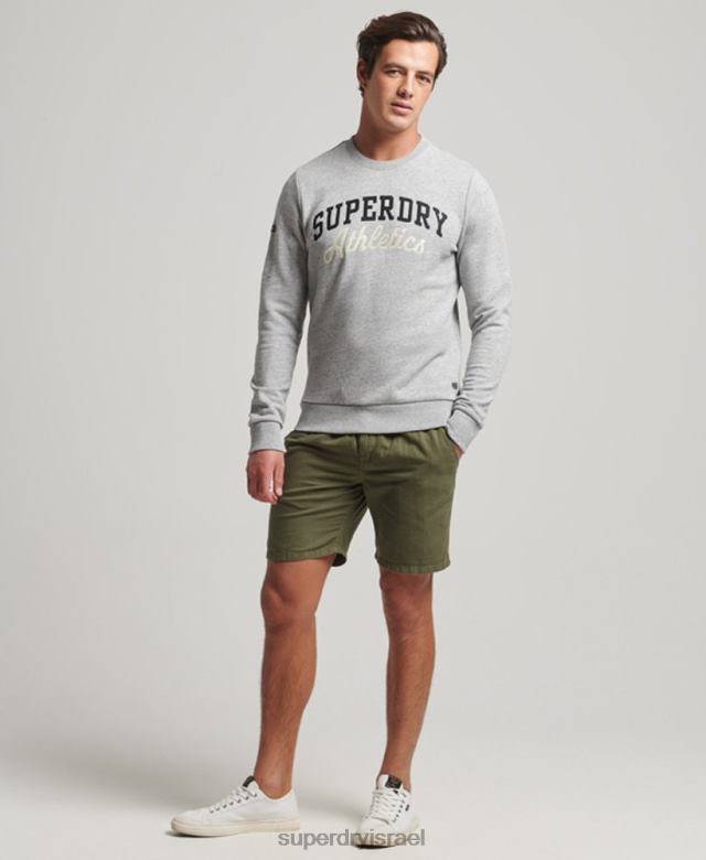 il Superdry גברים סווטשירט אתלטי וינטג' של חדר כושר אפור 4LX2Z687 הַלבָּשָׁה