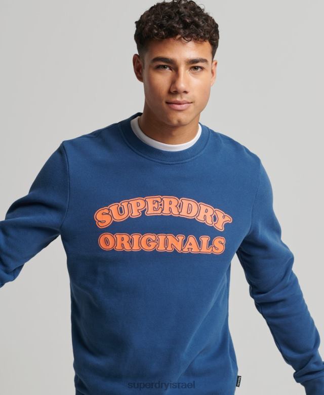 il Superdry גברים סווטשירט קלאסי של קופר וינטג' חיל הים 4LX2Z693 הַלבָּשָׁה