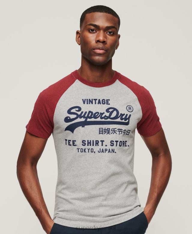 il Superdry גברים חולצת טריקו של חנות לוגו וינטג' אָדוֹם 4LX2Z72 הַלבָּשָׁה