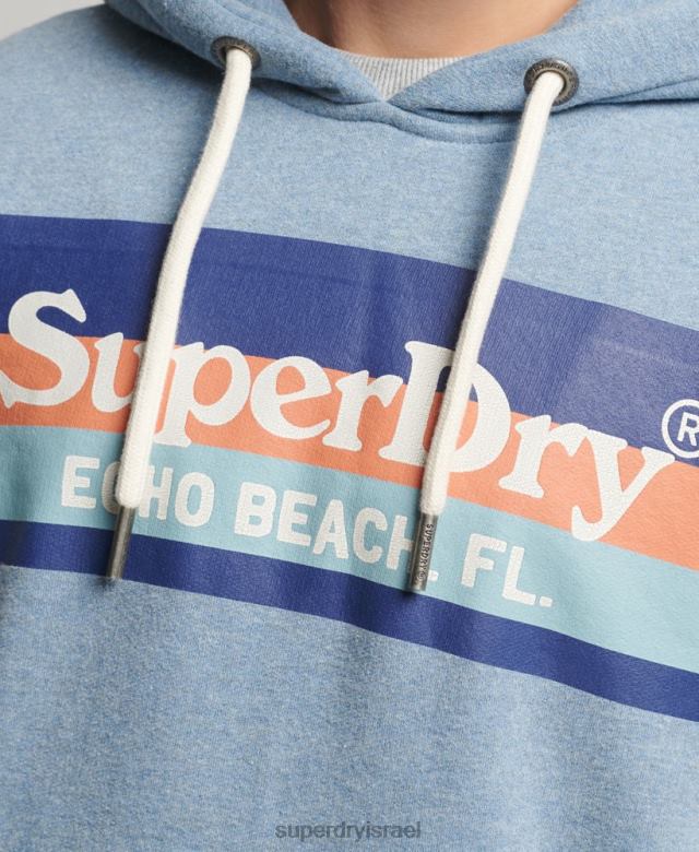 il Superdry גברים קפוצ'ון למקום וינטג' כחול בהיר 4LX2Z735 הַלבָּשָׁה