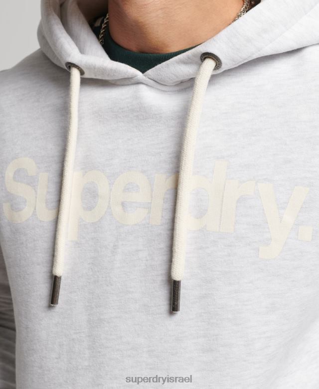 il Superdry גברים קפוצ'ון גרפי עם ליבת כותנה אורגנית אפור בהיר 4LX2Z748 הַלבָּשָׁה