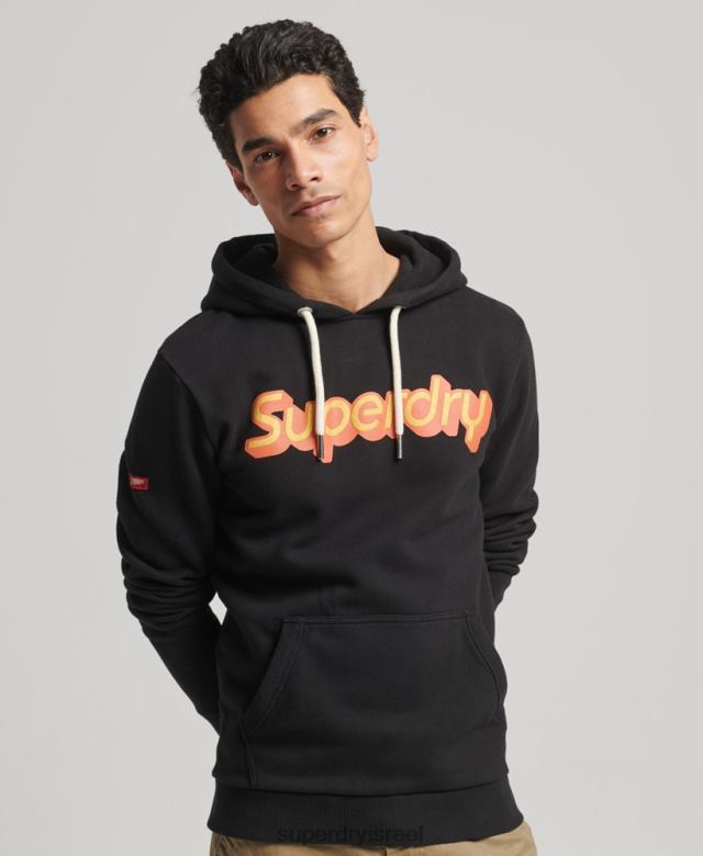 il Superdry גברים קפוצ'ון מסחר משותף שָׁחוֹר 4LX2Z781 הַלבָּשָׁה