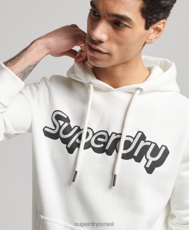 il Superdry גברים קפוצ'ון מסחר משותף לבן 4LX2Z804 הַלבָּשָׁה