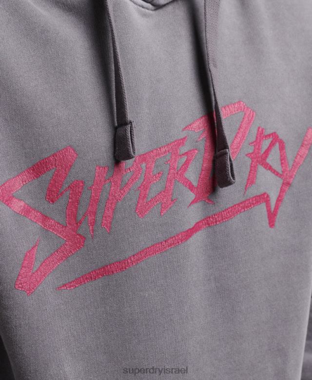 il Superdry גברים קפוצ'ון וינטג' אינדי אפור כהה 4LX2Z811 הַלבָּשָׁה