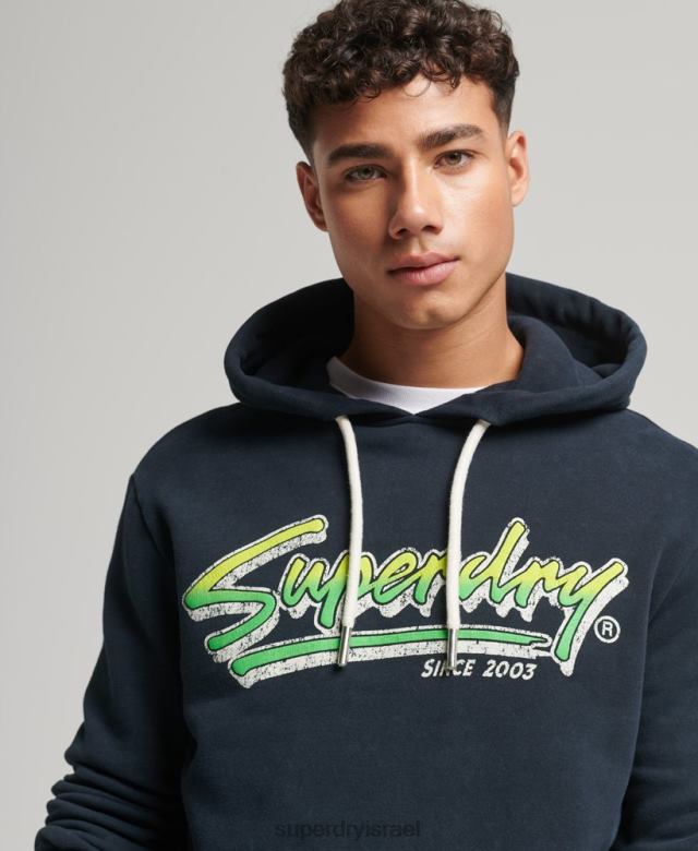 il Superdry גברים קפוצ'ון וינטג' של מעצבים ויצרנים חיל הים 4LX2Z813 הַלבָּשָׁה