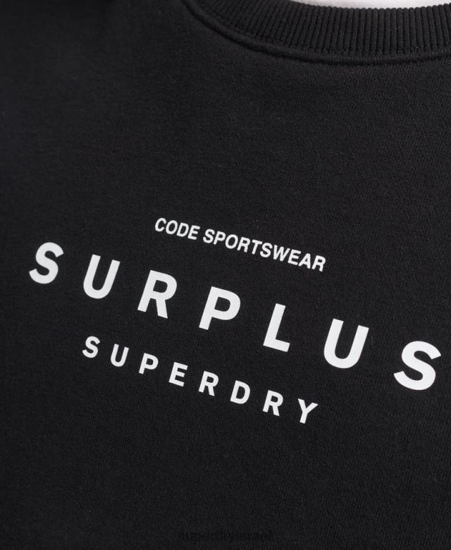 il Superdry גברים סווטשירט גרפי רופף עודף שָׁחוֹר 4LX2Z819 הַלבָּשָׁה