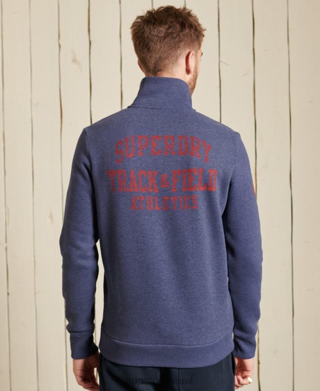 il Superdry גברים מסלול מסלול חצי רוכסן עליון כְּחוֹל 4LX2Z823 הַלבָּשָׁה