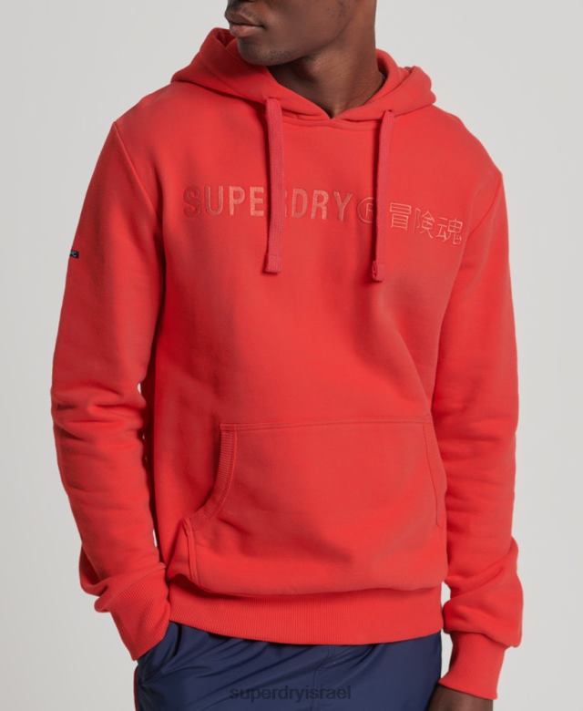 il Superdry גברים קפוצ'ון לוגו תאגידי וינטג' אָדוֹם 4LX2Z836 הַלבָּשָׁה