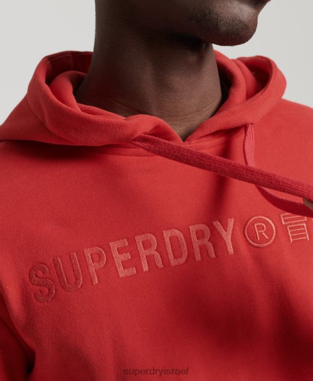 il Superdry גברים קפוצ'ון לוגו תאגידי וינטג' אָדוֹם 4LX2Z836 הַלבָּשָׁה