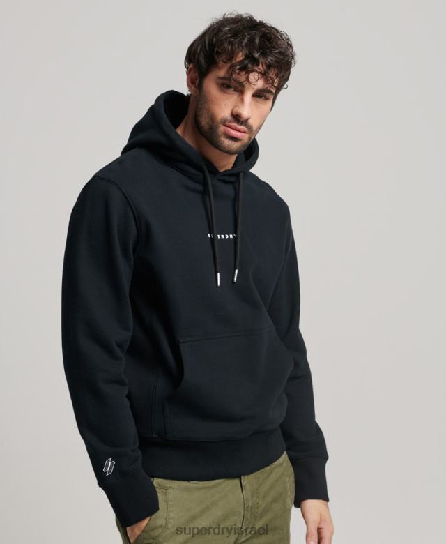 il Superdry גברים קפוצ'ון לוגו עודף קוד שָׁחוֹר 4LX2Z837 הַלבָּשָׁה