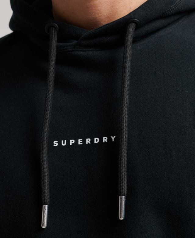 il Superdry גברים קפוצ'ון לוגו עודף קוד שָׁחוֹר 4LX2Z837 הַלבָּשָׁה