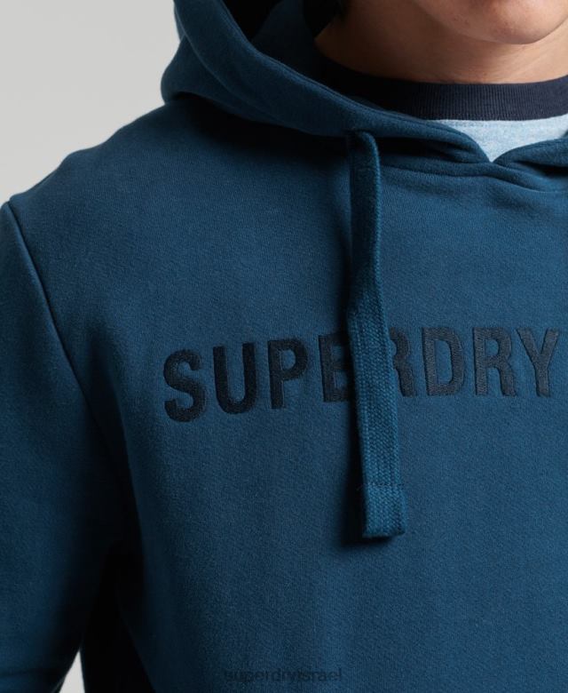 il Superdry גברים קפוצ'ון לוגו תאגידי וינטג' כְּחוֹל 4LX2Z857 הַלבָּשָׁה