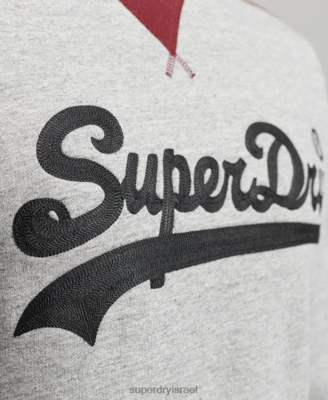 il Superdry גברים צוות קולאז' לוגו וינטג' אפור 4LX2Z858 הַלבָּשָׁה