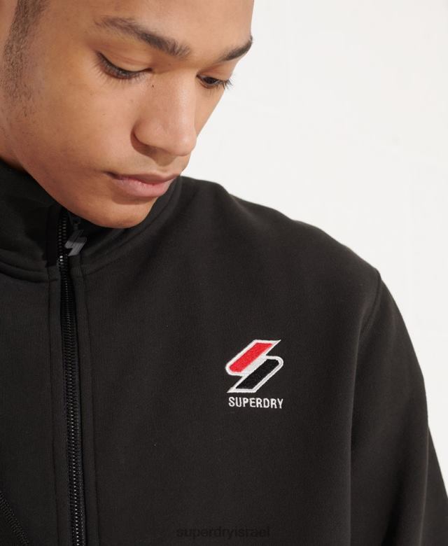 il Superdry גברים טופ מסלול חיוני לספורטסטייל שָׁחוֹר 4LX2Z872 הַלבָּשָׁה