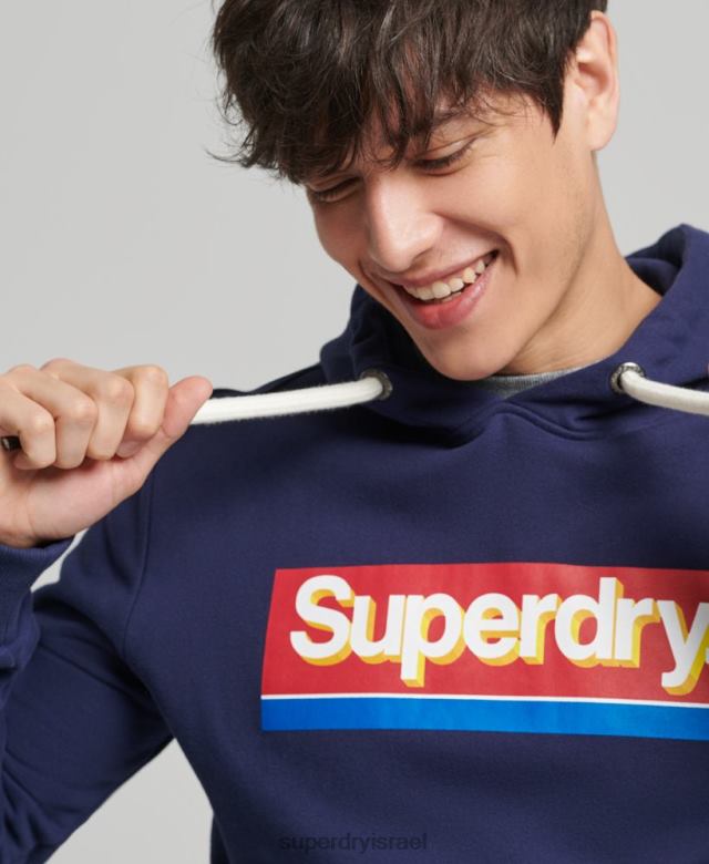 il Superdry גברים קפוצ'ון עונתי עם לוגו ליבה וינטג' חיל הים 4LX2Z883 הַלבָּשָׁה