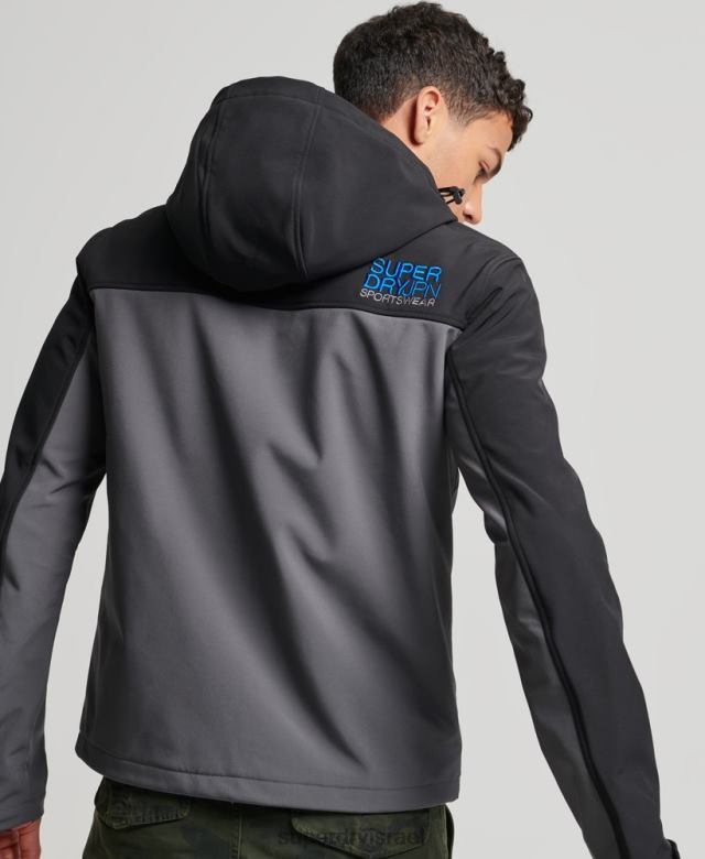 il Superdry גברים מעיל טרקר אפור כהה 4LX2Z917 הַלבָּשָׁה