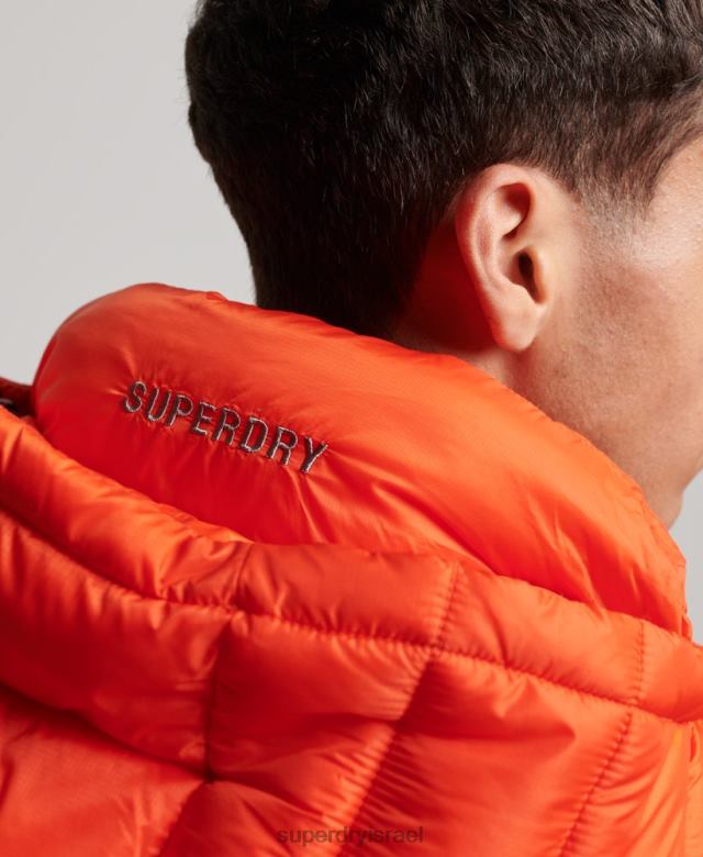 il Superdry גברים ז'קט מרופד קל משקל תפוז 4LX2Z923 הַלבָּשָׁה