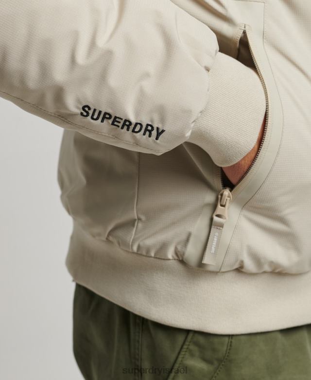 il Superdry גברים מעיל אימון הרינגטון בז' 4LX2Z941 הַלבָּשָׁה