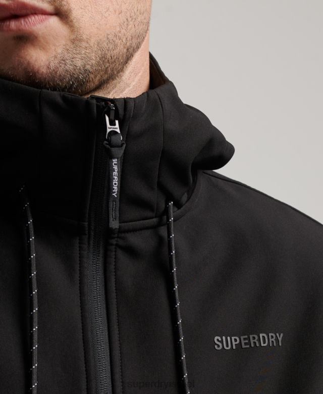 il Superdry גברים מעיל טרקר צלעות קוד טק שָׁחוֹר 4LX2Z942 הַלבָּשָׁה