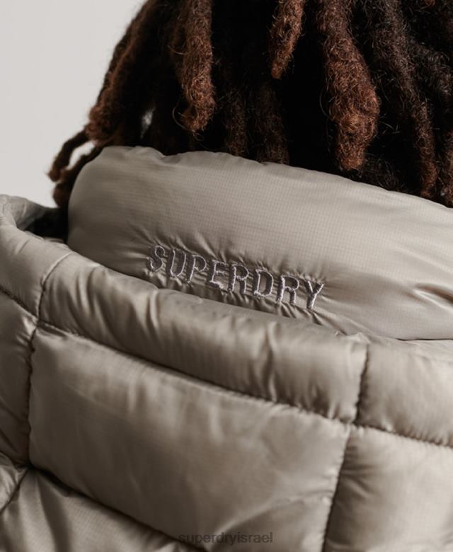 il Superdry גברים ז'קט מרופד קל משקל אפור כהה 4LX2Z949 הַלבָּשָׁה