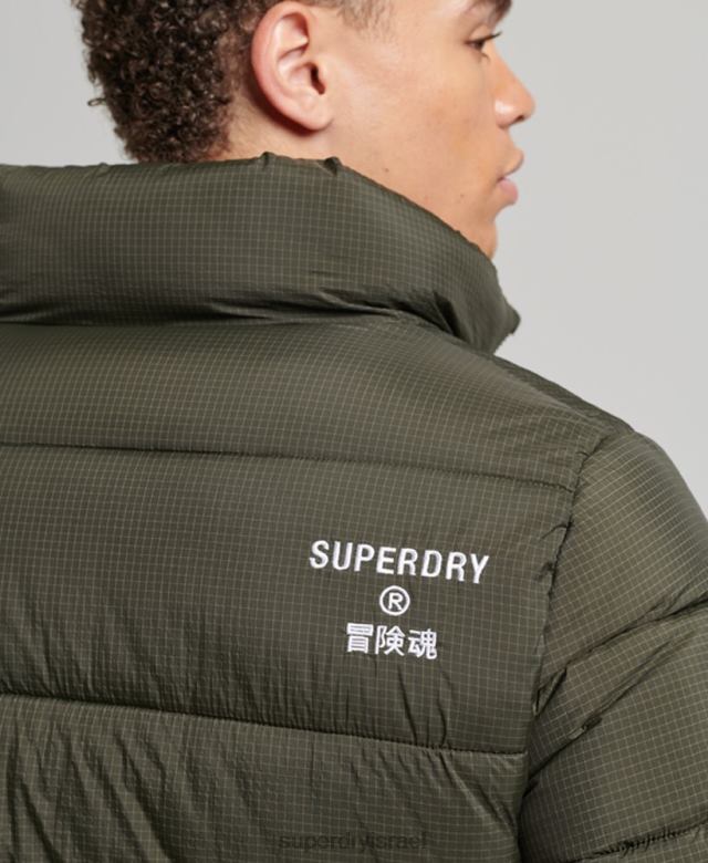 il Superdry גברים ז'קט ספורטיבי ללא קפוצ'ון ירוק 4LX2Z956 הַלבָּשָׁה