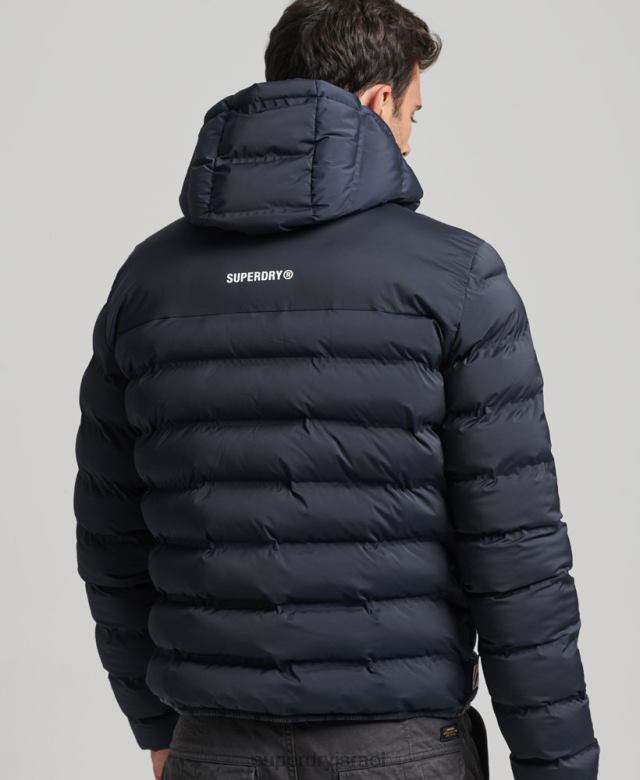 il Superdry גברים ז'קט מרופד באטימה בחום חיל הים 4LX2Z968 הַלבָּשָׁה