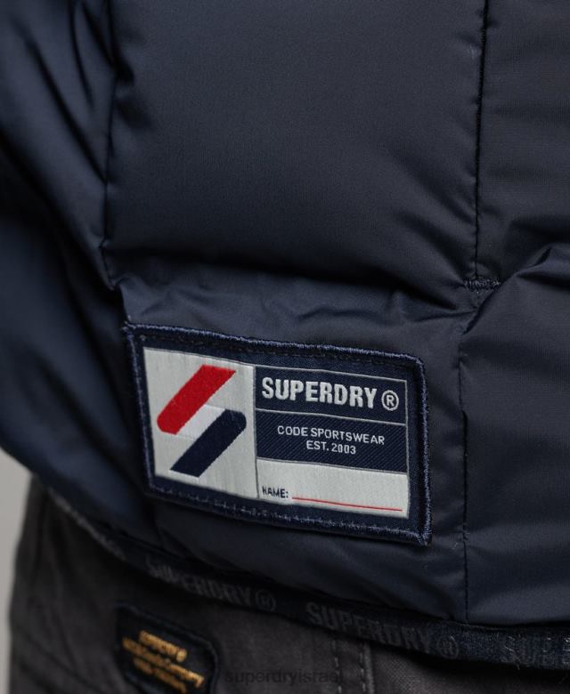 il Superdry גברים ז'קט מרופד באטימה בחום חיל הים 4LX2Z968 הַלבָּשָׁה