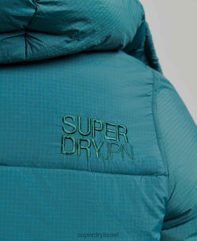 il Superdry גברים ז'קט קצר מרופד בקו מגע ירוק 4LX2Z973 הַלבָּשָׁה