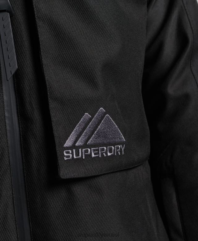 il Superdry גברים ז'קט לרכיבה חופשית שָׁחוֹר 4LX2Z981 הַלבָּשָׁה