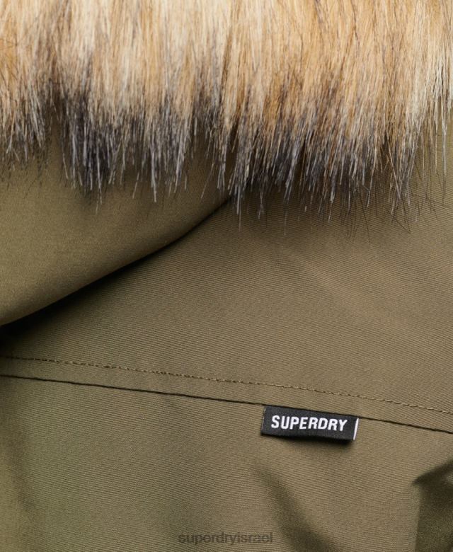 il Superdry גברים מעיל פארקה אוורסט עם קפוצ'ון פרווה מלאכותית חָקִי 4LX2Z999 הַלבָּשָׁה