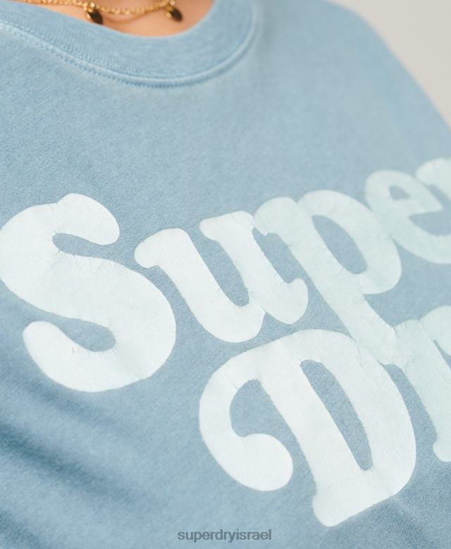 il Superdry נשים חולצת טי של לוגו קלאסית של קופר משנות ה-70 אפור 4LX2Z2653 הַלבָּשָׁה