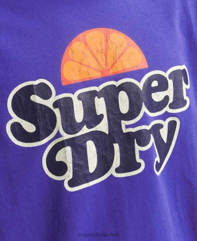 il Superdry גברים קופר רטרו חולצה גרפית משנות ה-70 כחול בהיר 4LX2Z4900 הַלבָּשָׁה