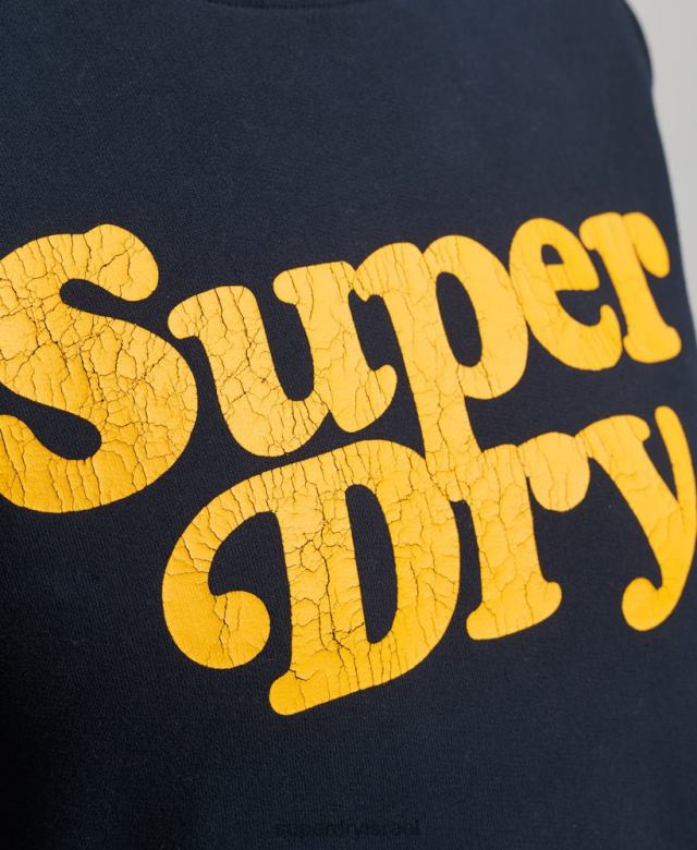 il Superdry נשים סווטשירט לוגו קלאסי משנות ה-70 של קופר חיל הים 4LX2Z5854 הַלבָּשָׁה