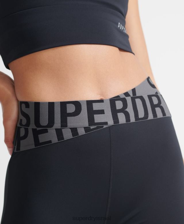 il Superdry נשים אימון חותלות קרוס 7/8 שָׁחוֹר 4LX2Z4083 הַלבָּשָׁה