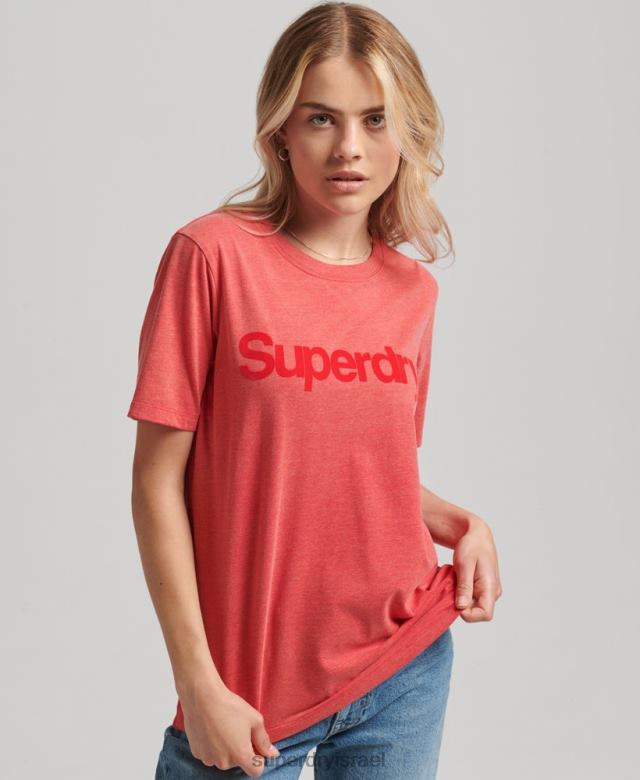 il Superdry נשים חולצת טריקו עם לוגו ליבה משנות ה-80 אָדוֹם 4LX2Z2669 הַלבָּשָׁה