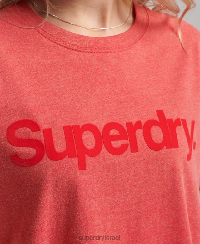 il Superdry נשים חולצת טריקו עם לוגו ליבה משנות ה-80 אָדוֹם 4LX2Z2669 הַלבָּשָׁה