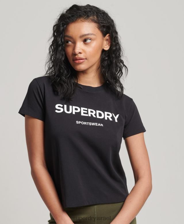 il Superdry נשים חולצת טריקו גרפית משנות ה-90 שָׁחוֹר 4LX2Z2150 הַלבָּשָׁה