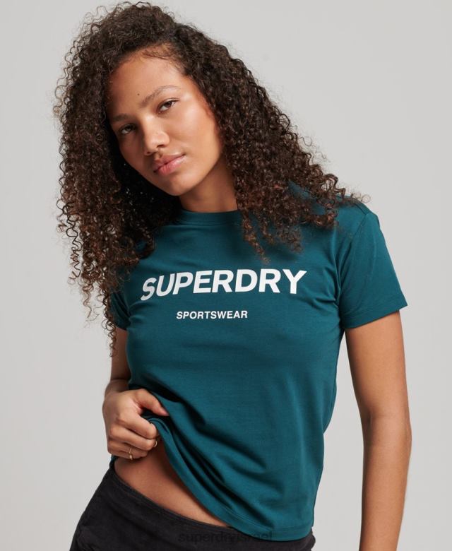 il Superdry נשים חולצת טריקו גרפית משנות ה-90 ירוק 4LX2Z2639 הַלבָּשָׁה