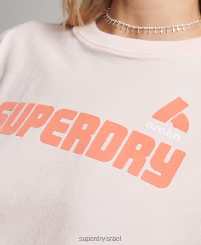 il Superdry נשים חולצת טריקו גרפית משנות ה-90 וָרוֹד 4LX2Z2655 הַלבָּשָׁה