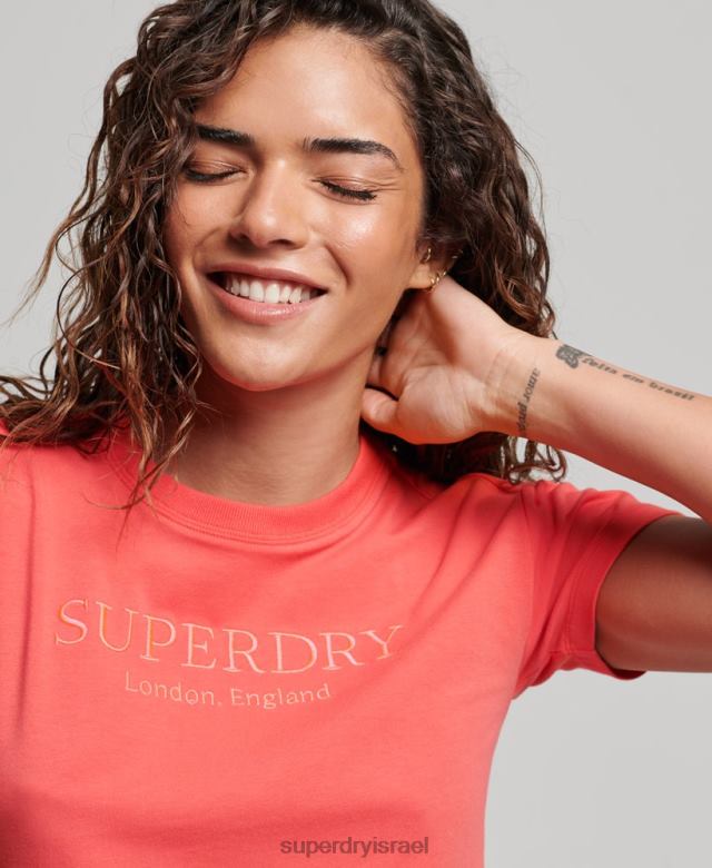 il Superdry נשים חולצת טריקו גרפית משנות ה-90 וָרוֹד 4LX2Z2685 הַלבָּשָׁה