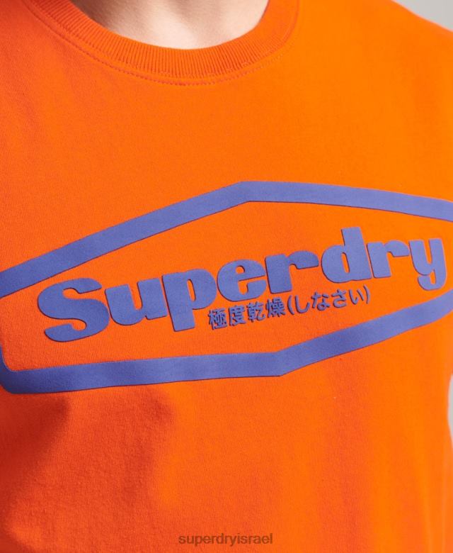 il Superdry גברים משחק על חולצת לוגו של שנות ה-90 תפוז 4LX2Z4804 הַלבָּשָׁה