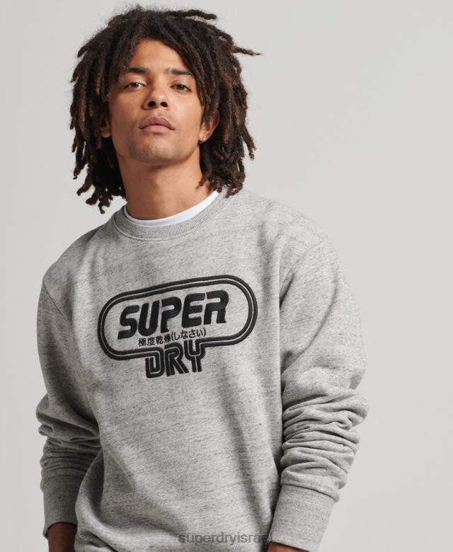 il Superdry גברים משחק וינטג' על סווטשירט לוגו שנות ה-90 אפור 4LX2Z5058 הַלבָּשָׁה