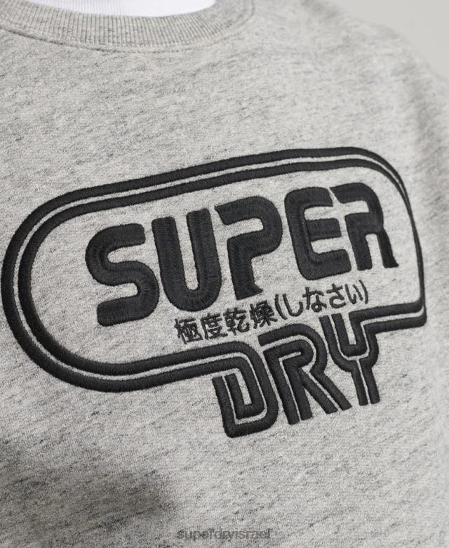 il Superdry גברים משחק וינטג' על סווטשירט לוגו שנות ה-90 אפור 4LX2Z5058 הַלבָּשָׁה