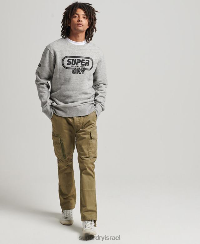 il Superdry גברים משחק וינטג' על סווטשירט לוגו שנות ה-90 אפור 4LX2Z5058 הַלבָּשָׁה