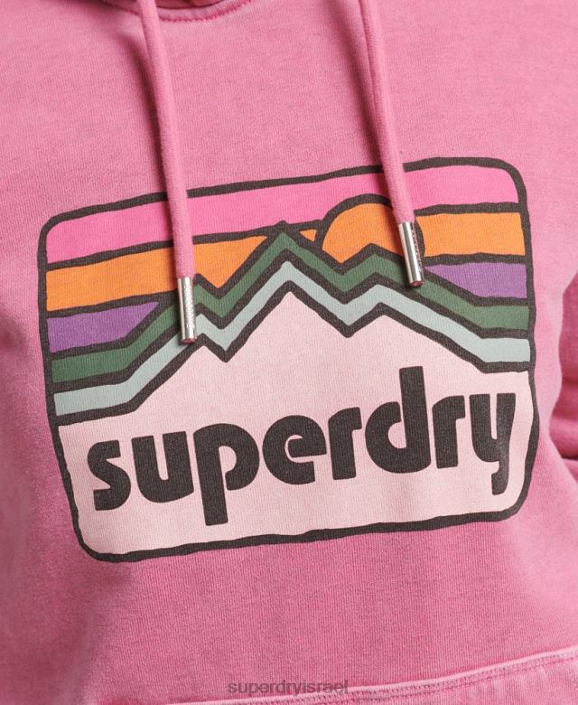 il Superdry נשים קפוצ'ון גרפי שטח משנות ה-90 וָרוֹד 4LX2Z5749 הַלבָּשָׁה