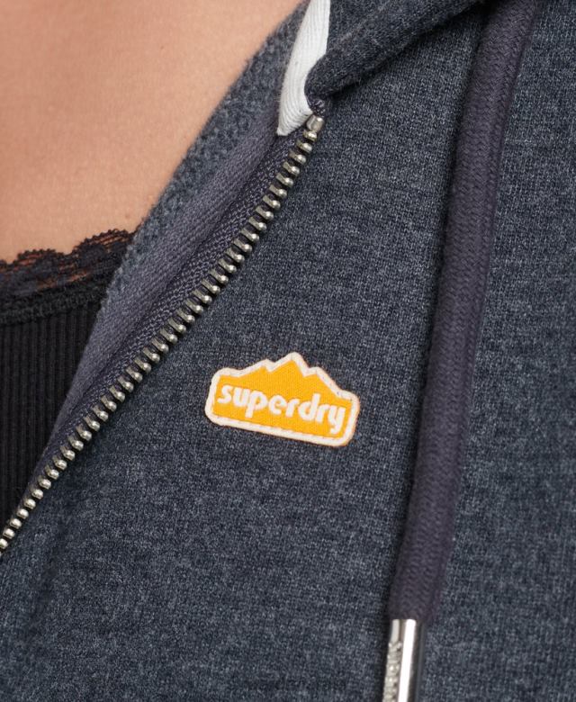 il Superdry נשים קפוצ'ון עם רוכסן שטח משנות ה-90 חיל הים 4LX2Z6058 הַלבָּשָׁה