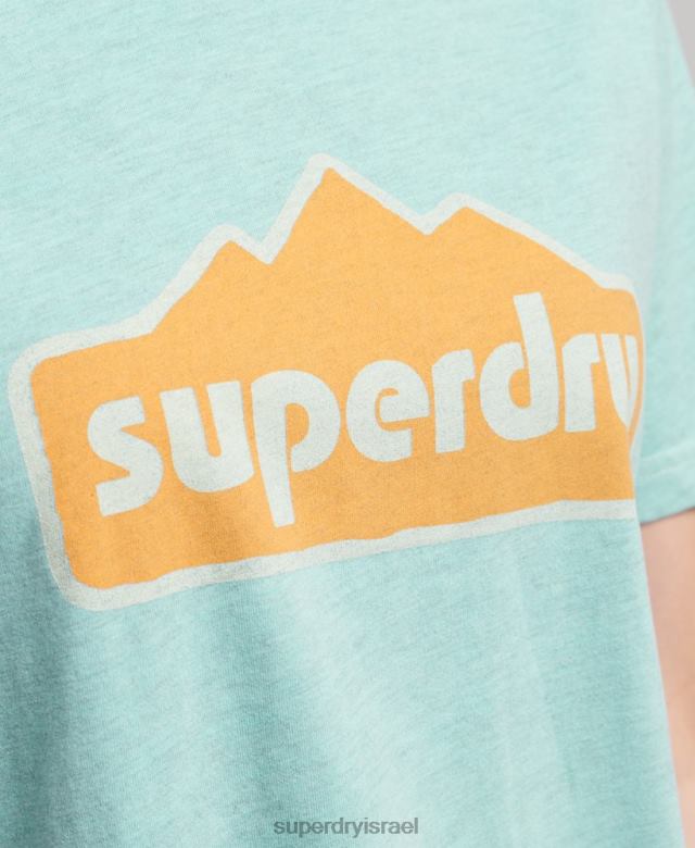 il Superdry נשים חולצת טריקו גרפית משנות ה-90 כחול בהיר 4LX2Z6194 הַלבָּשָׁה