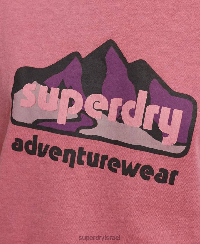 il Superdry נשים חולצת טריקו גרפית משנות ה-90 וָרוֹד 4LX2Z6210 הַלבָּשָׁה