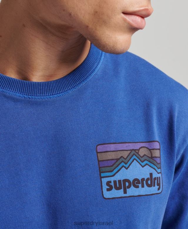 il Superdry גברים חלק עליון עם שרוול ארוך משנות ה-90 חיל הים 4LX2Z6404 הַלבָּשָׁה